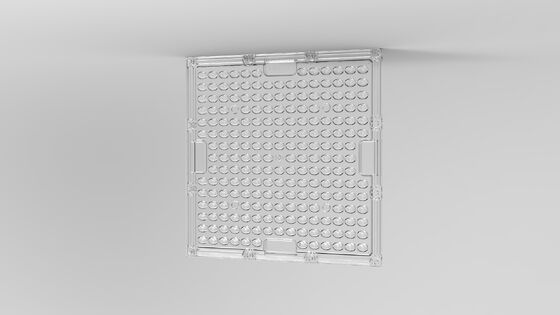 เลนส์เรย์ LED เกรดออปติกอล PC ด้วยการกระจาย 92% ทนต่อการกระแทกและป้องกันUV สําหรับการส่องแสงภายนอก